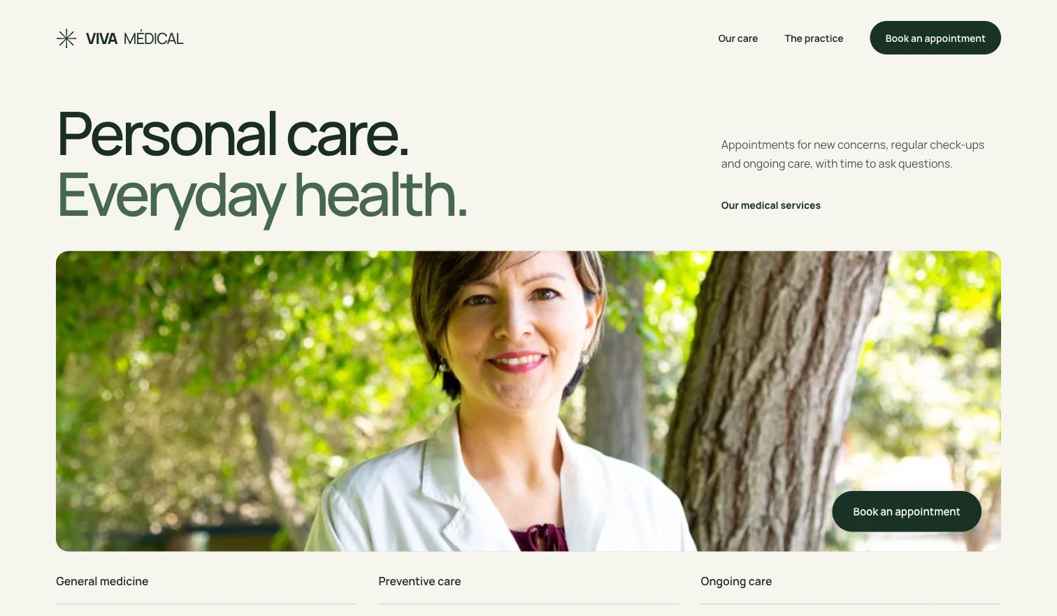 Website-Design-Demonstration Viva Médical für eine Hausarztpraxis